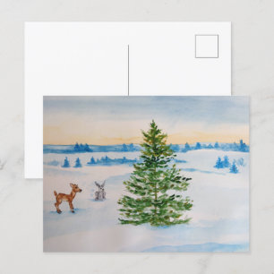 Festividades cartão postal de inverno