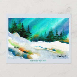Festividades Cartão postal de inverno para as luzes do norte