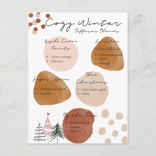 Festividades Cartão postal de mistura difusor Cozy Winter (Frente)