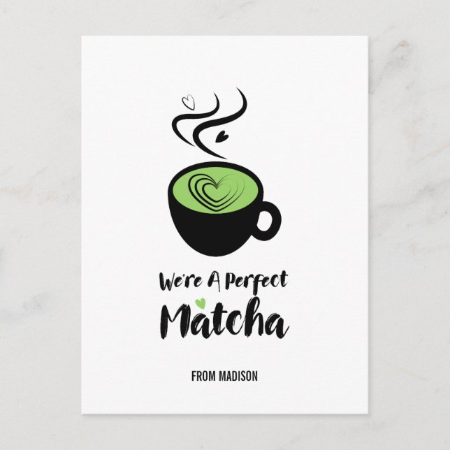 Festividades Cartão postal de Namorados Matcha Perfeito (Frente)