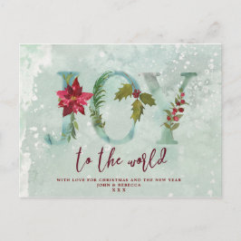 Festividades cartão postal de natal alegria ao mundo