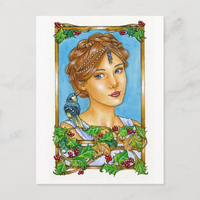 Festividades Cartão postal de Natal "Alegria para o Mundo" (Frente)