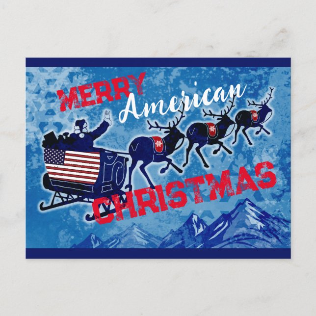 Festividades Cartão postal de Natal americano feliz (Frente)
