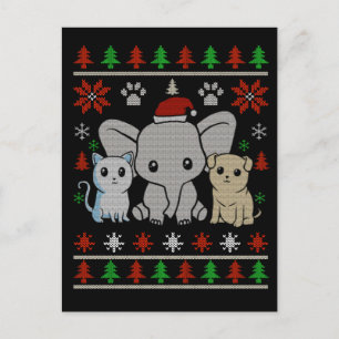 Festividades cartão postal de natal animal bonito