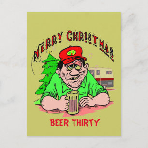 Festividades Cartão postal de Natal Beer Trinta