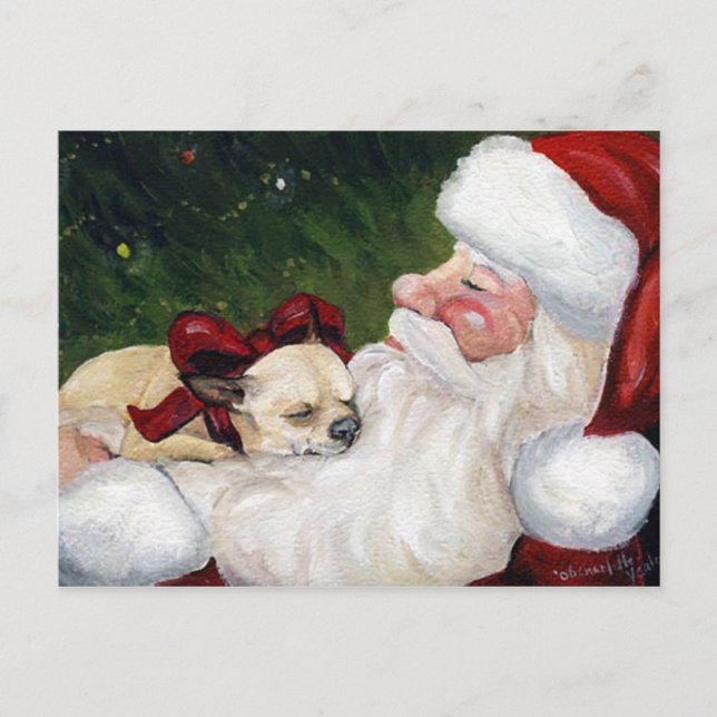 Festividades Cartão postal de Natal "Chihuahua and Papais noeis (Frente)