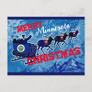 Festividades Cartão postal de Natal com bandeira de Minnesota