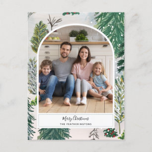 Festividades Cartão postal de Natal da Floresta Inverna Encanta
