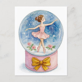 Festividades Cartão postal de Natal de Bailarina em Globo de Ne