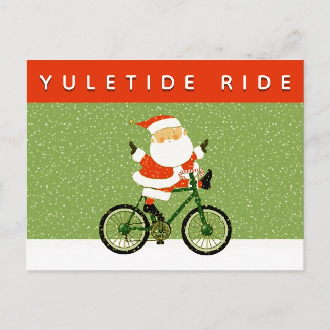 Festividades Cartão postal de Natal de Ciclismo (Frente)