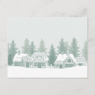 Festividades Cartão postal de Natal de uma vila de inverno vint