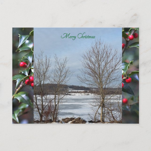 Festividades Cartão postal de Natal do Lago Galena Winter (Frente)