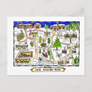 Festividades Cartão postal de Natal do Mapa do Polo Norte