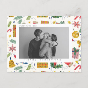 Festividades Cartão postal de Natal e Férias Personalizado com