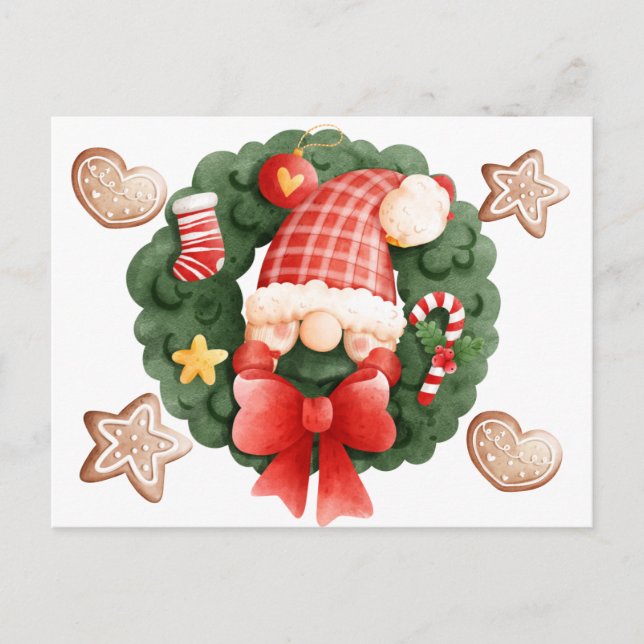 Festividades Cartão postal de Natal e ornamentos (Frente)