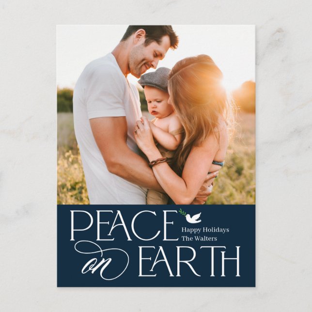 Festividades Cartão Postal de Natal EDITÁVEL COR Desejo Pacífic (Frente)