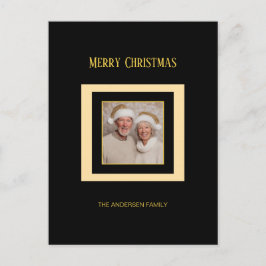 Festividades Cartão postal de Natal Elegante Preto Prateado Dou