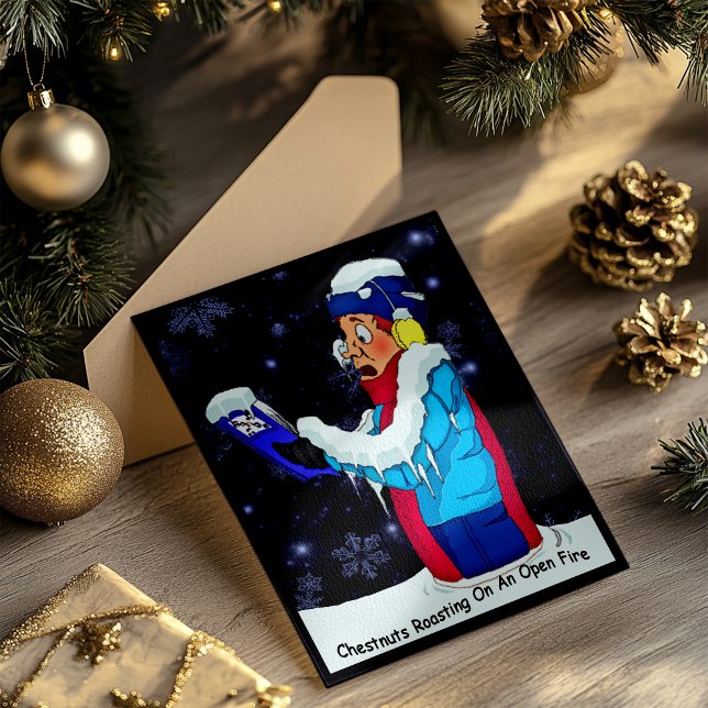 Festividades Cartão postal de Natal engraçado (Funny Christmas Caroler Holiday Postcard)