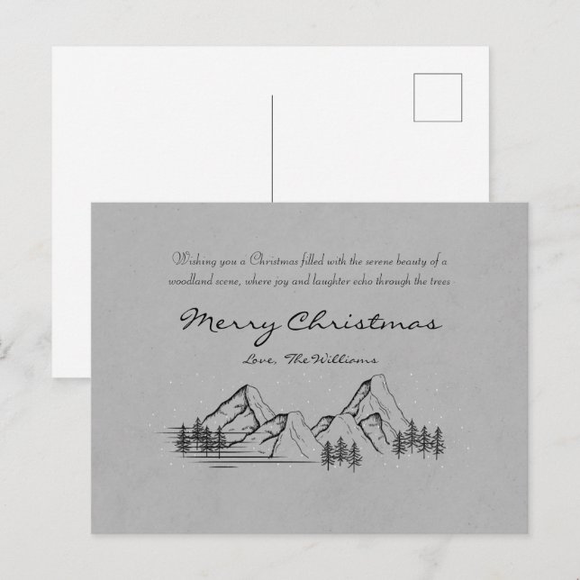 Festividades Cartão postal de Natal Feliz (Frente/Verso)