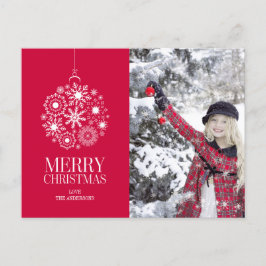 Festividades Cartão postal de Natal Feliz Ornamento de Neve
