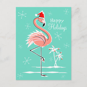 Festividades Cartão postal de Natal Flamingo Happy Holidays