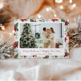 Festividades Cartão postal de Natal Floral Poinsettia