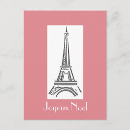 Festividades Cartão postal de Natal francês para a Torre Eiffel