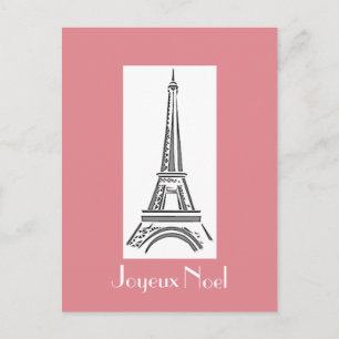 Festividades Cartão postal de Natal francês para a Torre Eiffel