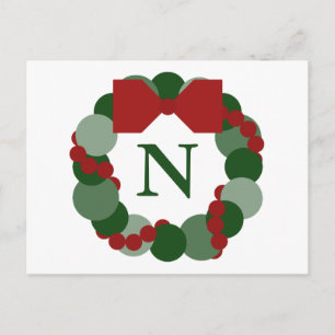 Festividades Cartão postal de Natal Geométrico com Monograma
