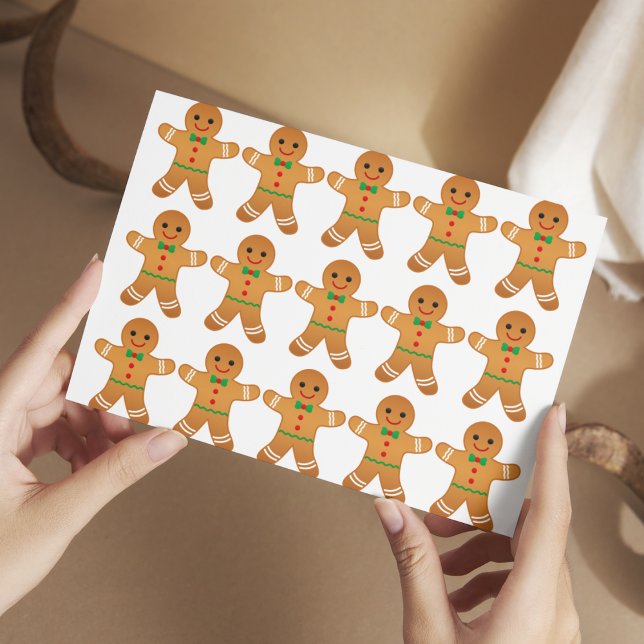 Festividades Cartão postal de Natal GINGERBREAD MEN PATTERS (Criador carregado)