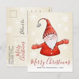 Festividades Cartão postal de Natal Gnomo