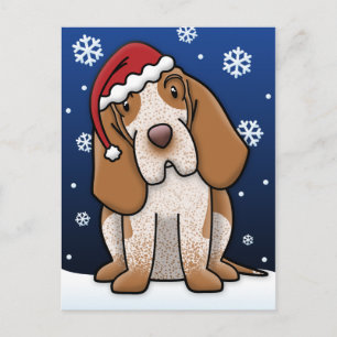 Festividades Cartão postal de Natal Kawaii Bracco Italiano