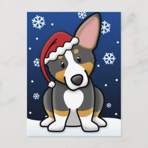Festividades Cartão postal de Natal Kawaii Tri Pembroke Welsh C