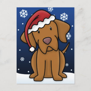 Festividades Cartão postal de Natal Kawaii Vizsla