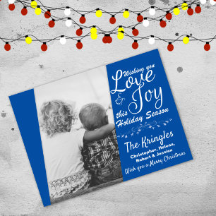 Festividades Cartão postal de Natal Love & Joy Blue