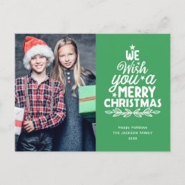 Festividades Cartão postal de Natal Merry 2 fotos