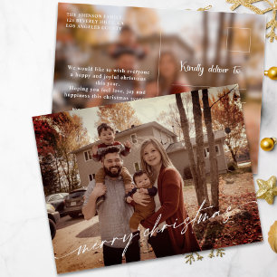 Festividades Cartão postal de Natal Moderno com 2 Fotos