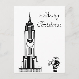 Festividades Cartão postal de Natal Nova Iorque do Estilo Vint