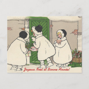 Festividades Cartão postal de Natal para as raparigas do Presen