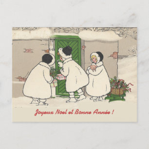Festividades Cartão postal de Natal para as raparigas do Presen