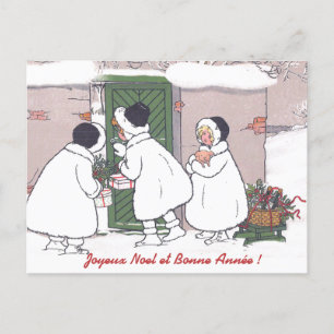 Festividades Cartão postal de Natal para as raparigas do Presen