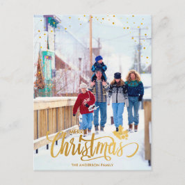 Festividades Cartão Postal de Natal Personalizado com Foto em D