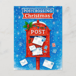 Festividades Cartão postal de Natal Postcrossing aquarela Caixa