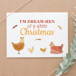 Festividades Cartão postal de Natal Pun Chickens