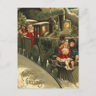 Festividades Cartão postal de Natal Retroativo Vintage