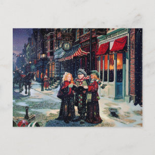 Festividades Cartão postal de Natal Retroativo Vintage