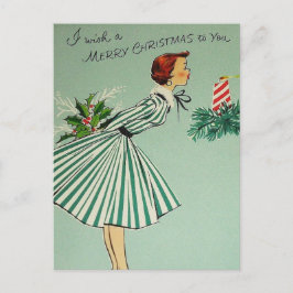 Festividades Cartão postal de Natal Retroativo Vintage