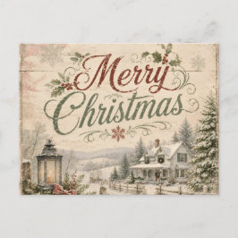 Festividades cartão postal de natal shabby chic
