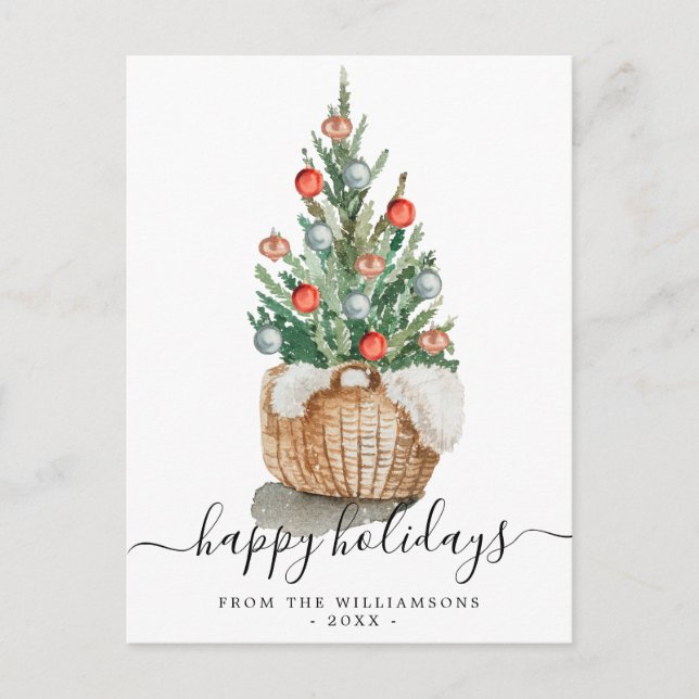 Festividades Cartão postal de Natal tradicional (Frente)