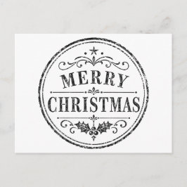 Festividades cartão postal de natal vintage simples